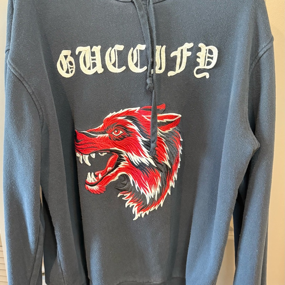 Gucci Black and Red Sweatshirt with Bold Graphic
